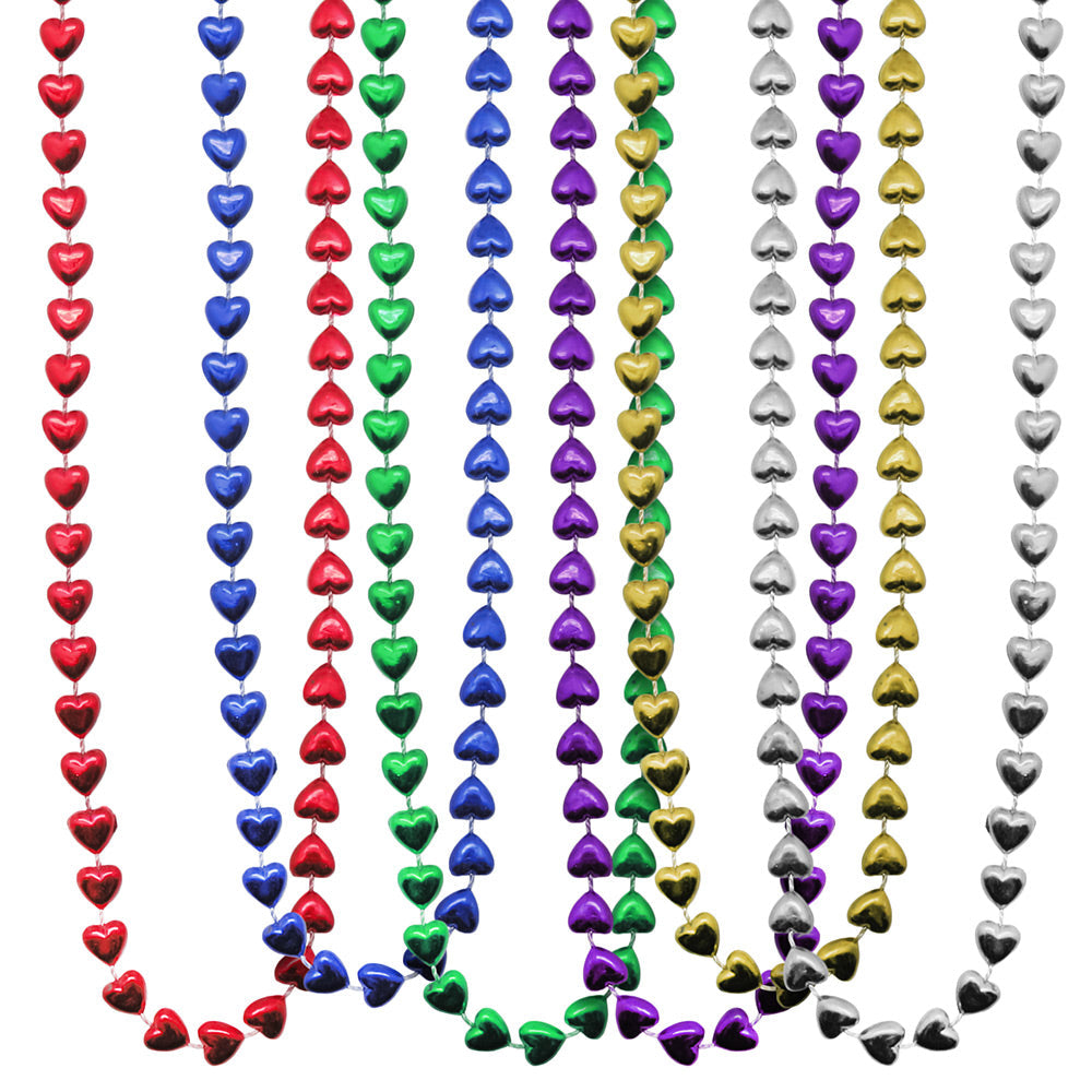 Beads - Hearts 9mm Assortment 33" (144 PACK)