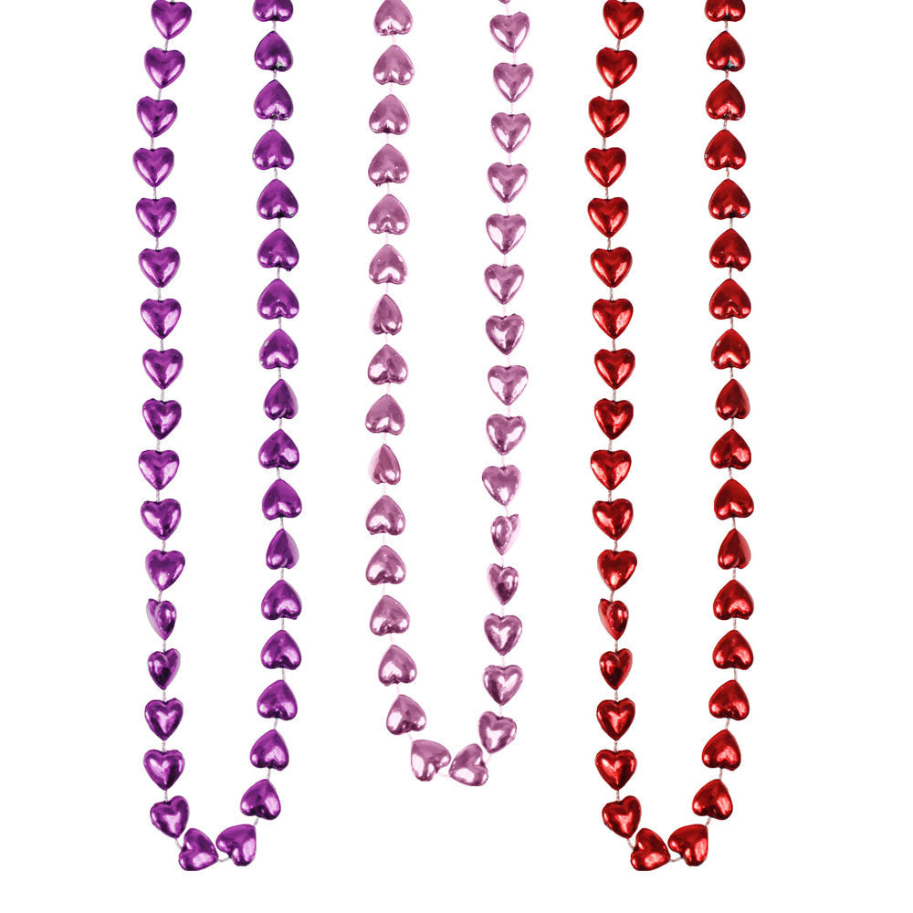 Beads - Hearts 12mm Assortment 48" (DZ)