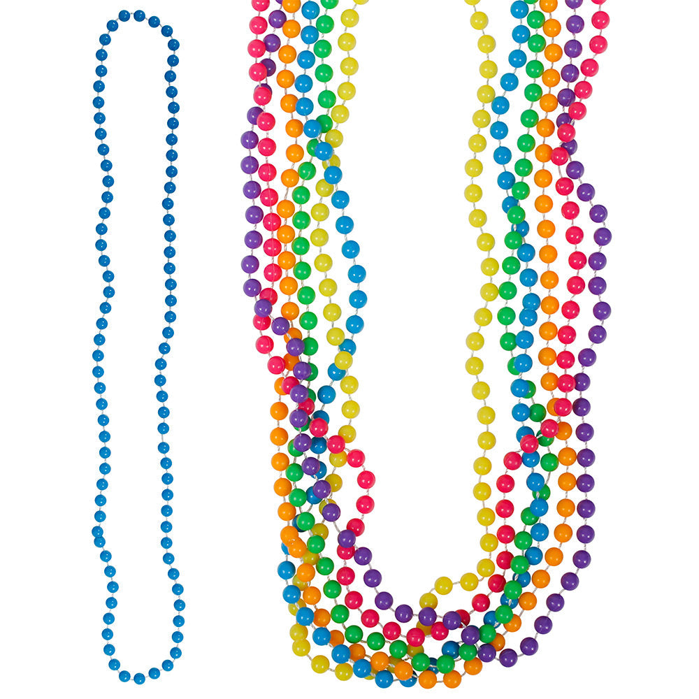 Beads - Neon Round 7.5mm Assortment 33" (144 PACK)