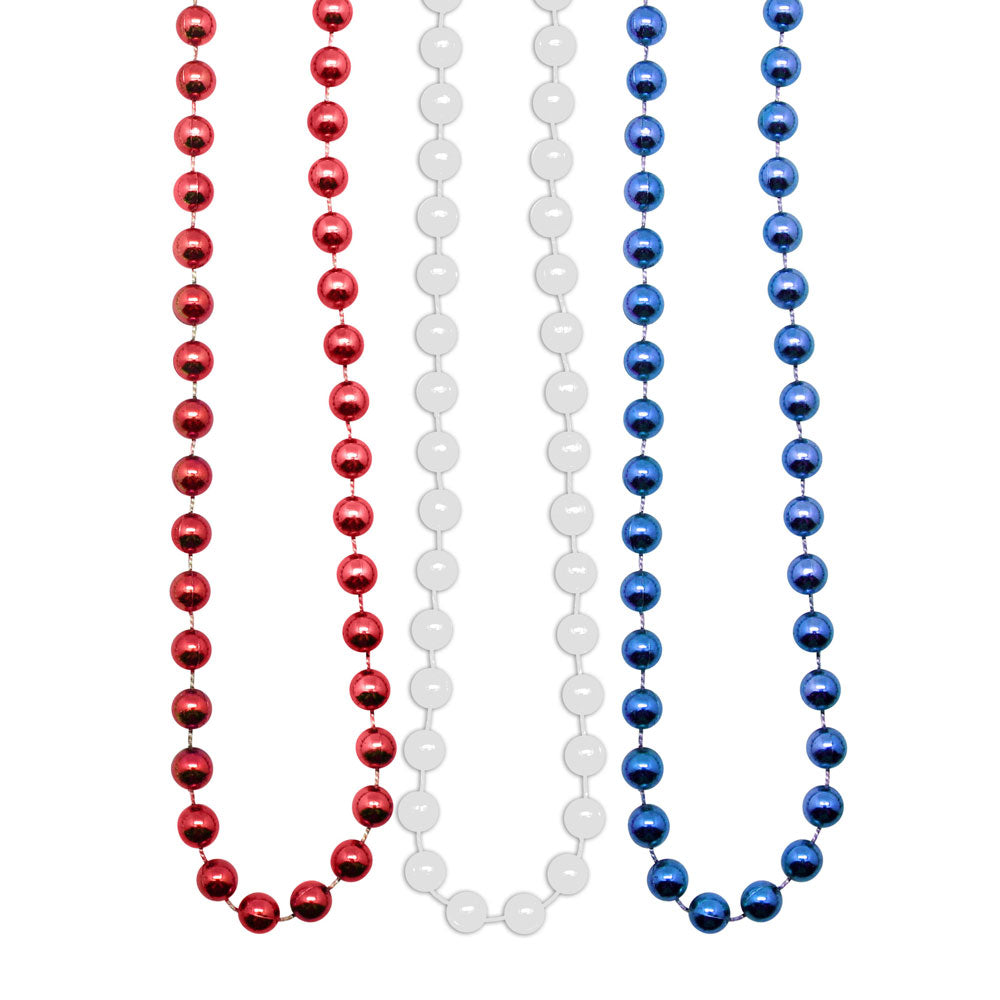 Beads - Patriotic Round 7.5mm Assortment 33" (144 PACK)