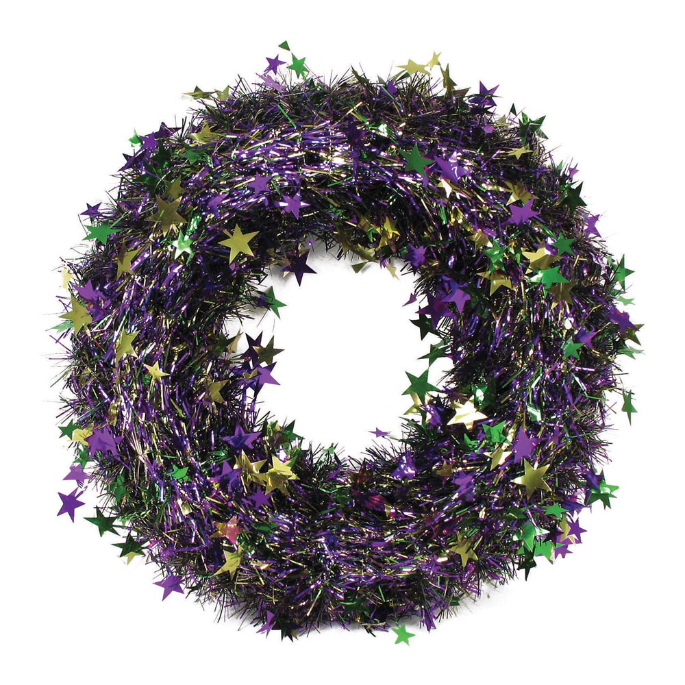 Mardi Gras Metallic Wreath 18" (EACH)