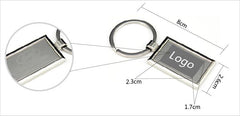 Metal Keychain With Rectangle Design