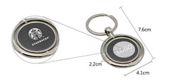 Round Zinc Alloy Keychain With Rotating Plate