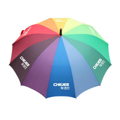 Non-Collapsible Rainbow Coloured Umbrella With Foam Rubber Handle