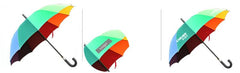 Non-Collapsible Rainbow Coloured Umbrella With Foam Rubber Handle
