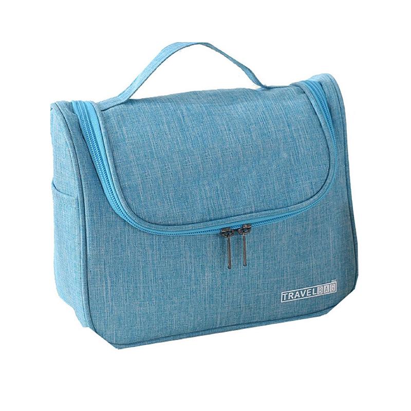 Zippered Toiletry Bag With Side Pockets For Travel
