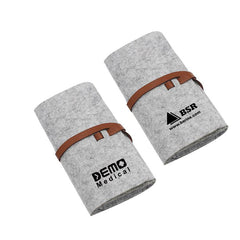 Felt Glasses Case with Leather Strap