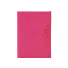Mini Notebook With Embossed Flower Pattern On Pu Leather Cover