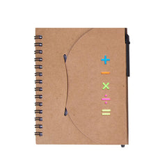 Kraft Paper Notebook Set With Mathematical Symbol Design