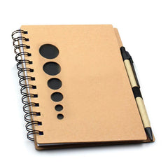 Notebook Set With Circle Cutouts On Kraft Paper Cover