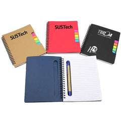 Office Notebook With Colourful Sticky Flags Set