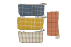 Zippered Pouch With Checkered Design