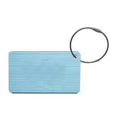 Brushed Metal Luggage Tag With Aeroplane Design