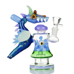 7" Dragon Water Pipe Hand Made Glass Art with 14mm Male Bowl