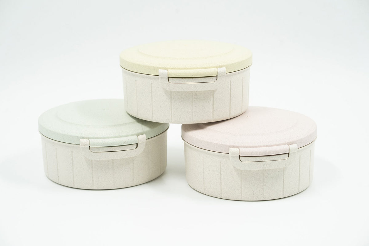 Round Eco Friendly Wheat Straw Lunch Box