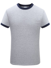 Short-Sleeved Round Neck T-Shirt With Contrast Edge