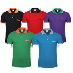 Short-Sleeved Polo Shirt With Colourful Collar, Sleeve Edge And Front Pocket
