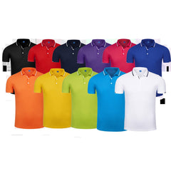 Short-Sleeved Polo Shirt With Strip On Collar, Inner Placket And Sleeve Edge