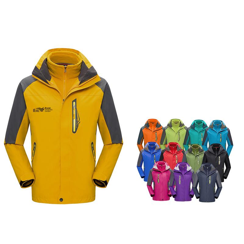 Long-Sleeved Waterproof Jacket With Yellow Zips