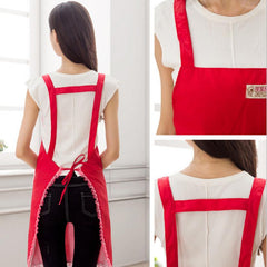Neckband Apron With Lace Trim