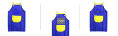 Dual-Coloured Neckband Apron With Buttons And Front Pocket