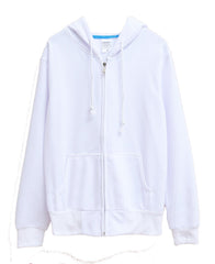 Zippered Long-Sleeved Terry Cloth Jacket With Hood