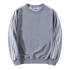Three-Bar Stripe Design Round Neck Sweater
