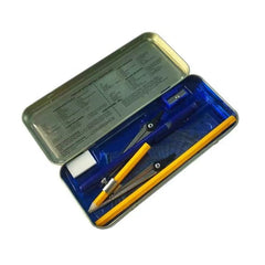11pcs Geometry Set ƒ?? Compass, Protractor, Ruler, Stencils & More | Metal Case