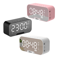Bluetooth Speaker w/ Mirror Clock Alarm (Deliver in 4-6 weeks)