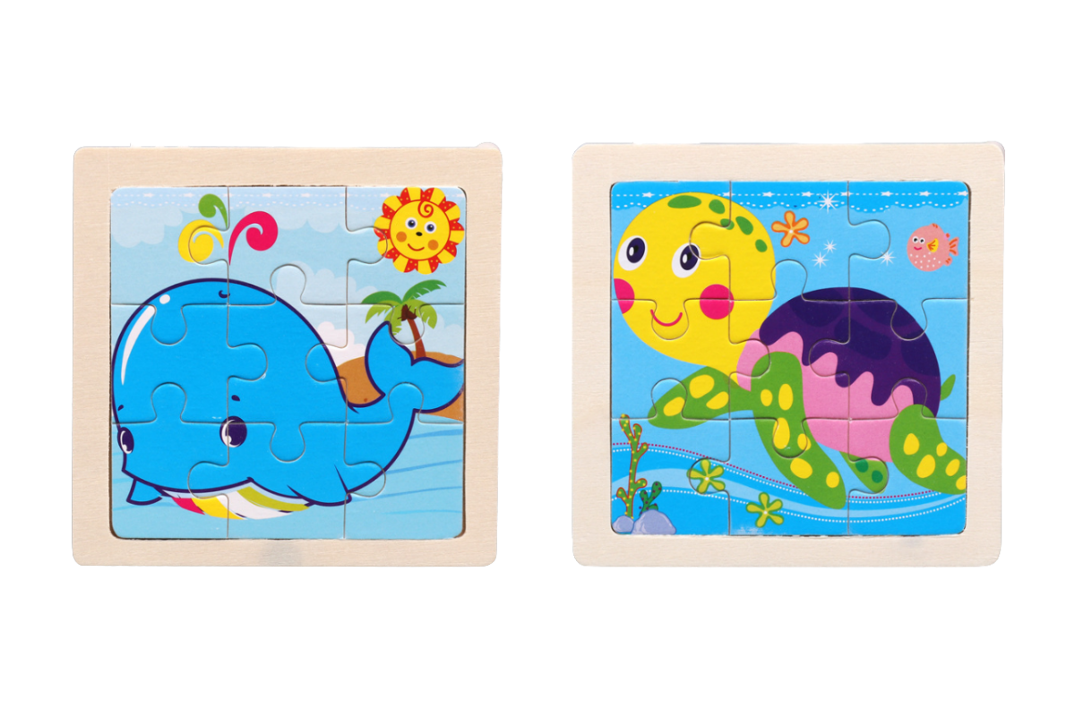 Cartoon Sea Animals Mini Wooden Puzzle