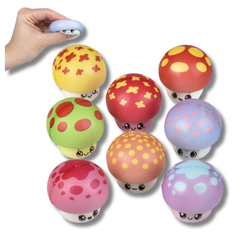 Micro Squishy Mushroom Fidget Kids Toys in Bulk - Assorted