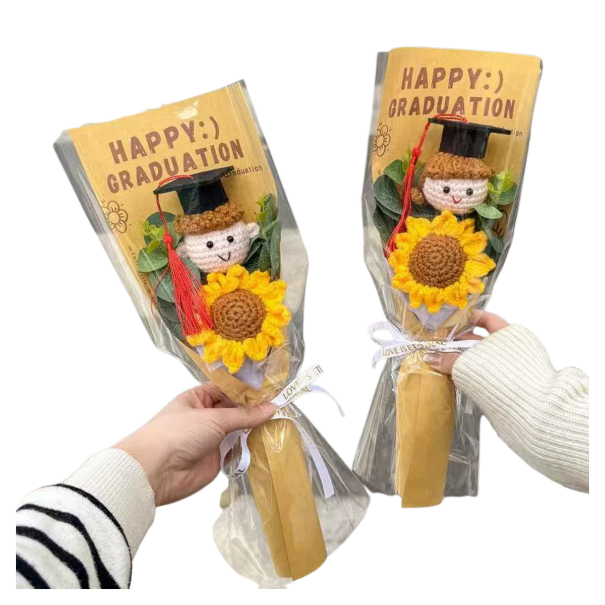 Crochet Graduation Sunflower Bouquet