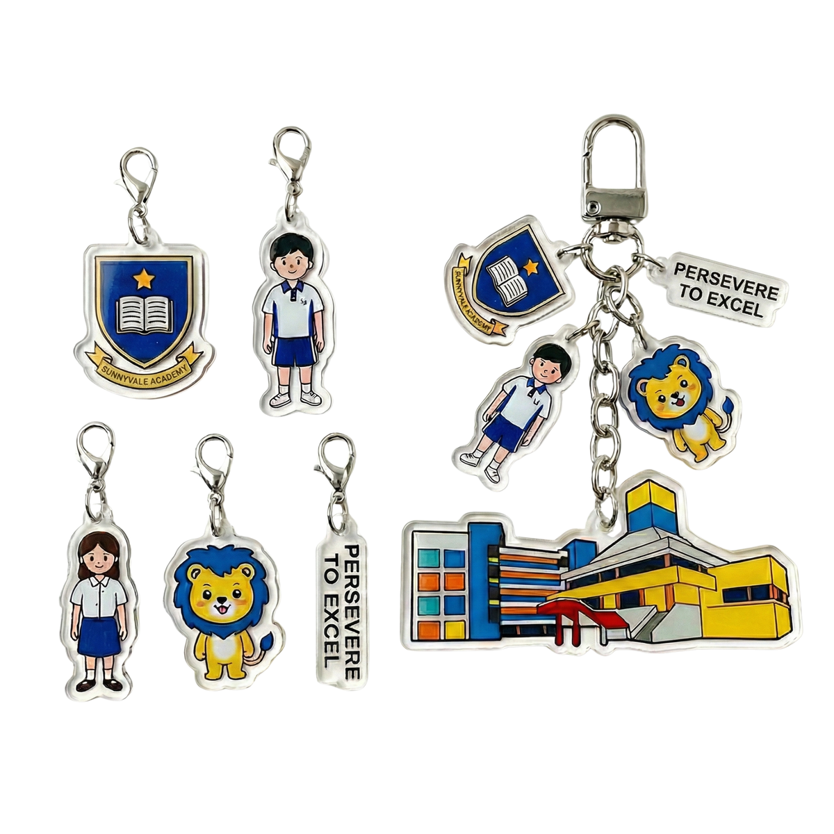 Acrylic Keychain with Charms (Deliver in 4-6 weeks)