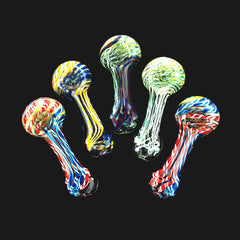 3.5" Hand Pipe Silver Fume Glass Inside Twisting Art