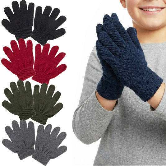 Kids Winter Knit Gloves - 5 Colors