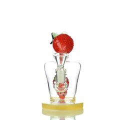 8" Strawberry Water Pipe With Strawberry Shower Head and 14mm Male Bowl