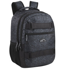 19-Inch Bulk Dual Strap Skate Backpack w Laptop Sleeve - Grey Heather