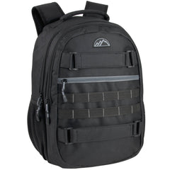 19-Inch Bulk Dual Strap Skate Backpack w Laptop Sleeve - Black