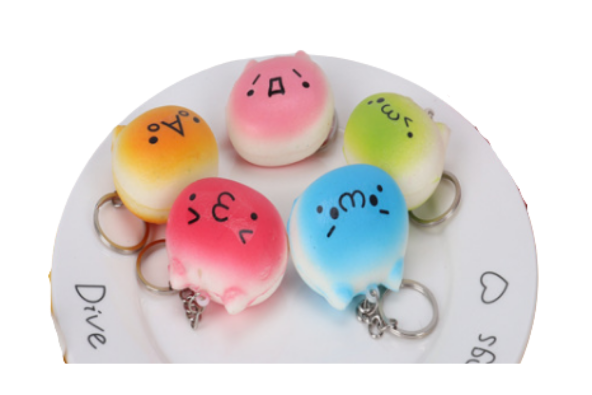 Cutie Face Stress Ball Keychain