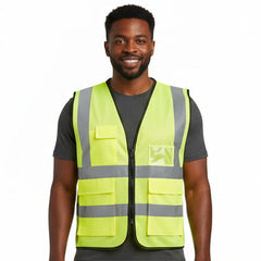 Deluxe High Visibility Safety Vest With Clear ID Pocket