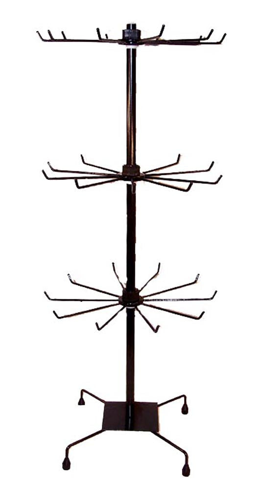 BLACK THREE LEVEL 29 INCH SPINNING DISPLAY RACK (Sold by the piece)