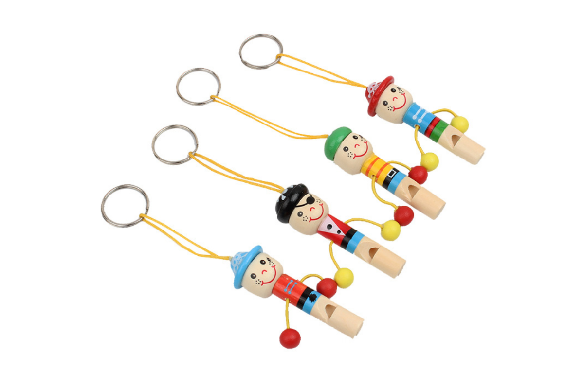 Wooden Mini Whistle Keychain