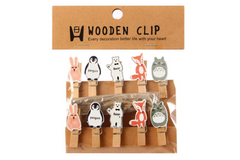 Animal Theme Wooden Clip with Twine
