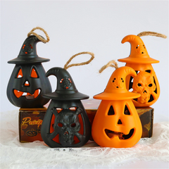 1707BA 12 PCS Halloween Decorations Light Up Pumpkin Lanterns for House Party Creepy Props Battery Operated  Wholesale XB