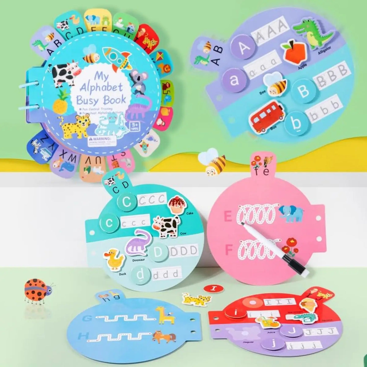 Learning Alphabet Montessori Activity Busy Book Kids Toy