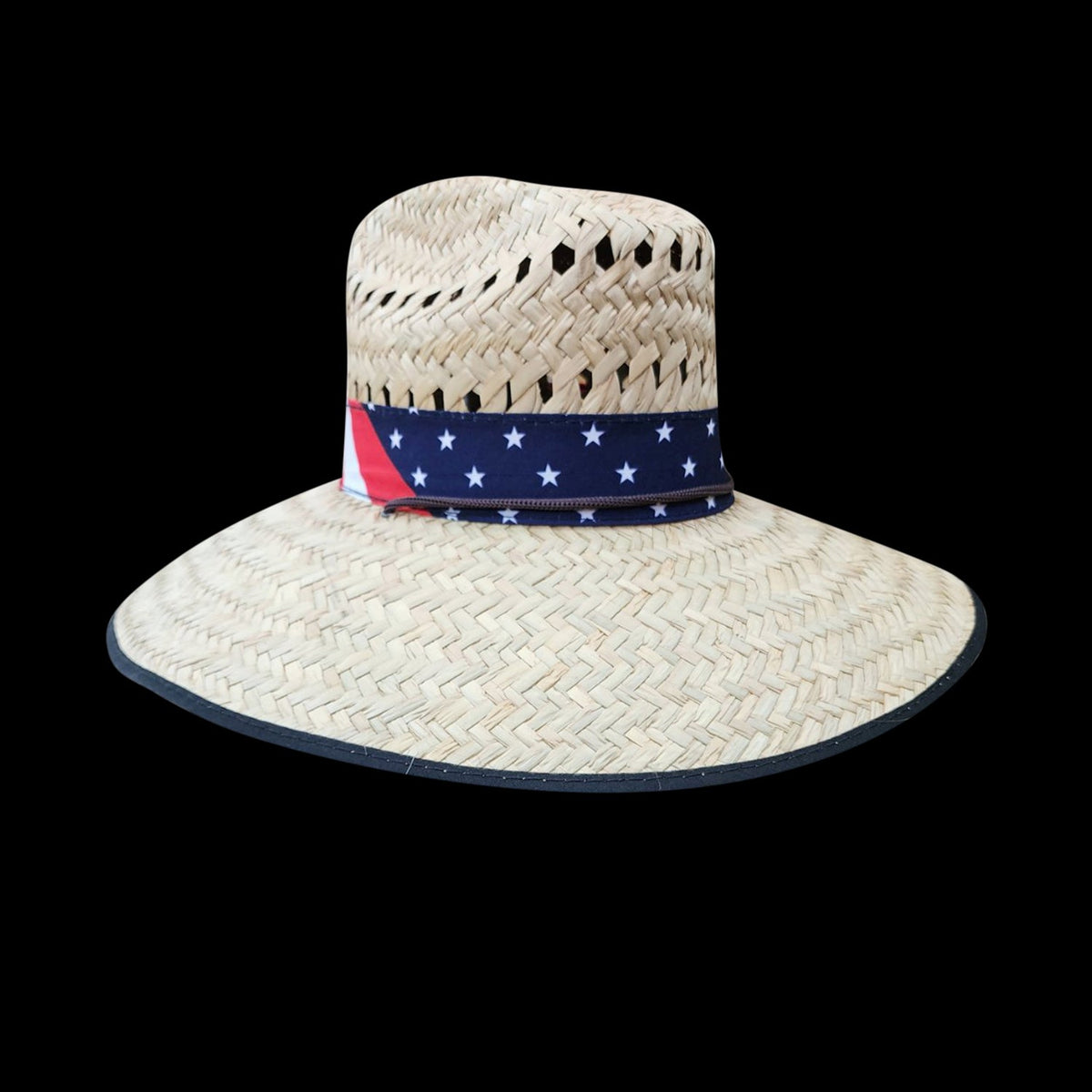 6 Piece Usa Flag Bandana Straw Hat