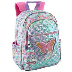 17-Inch Bulk Sequined Butterfly Children's Backpack with Matching Coin Purse