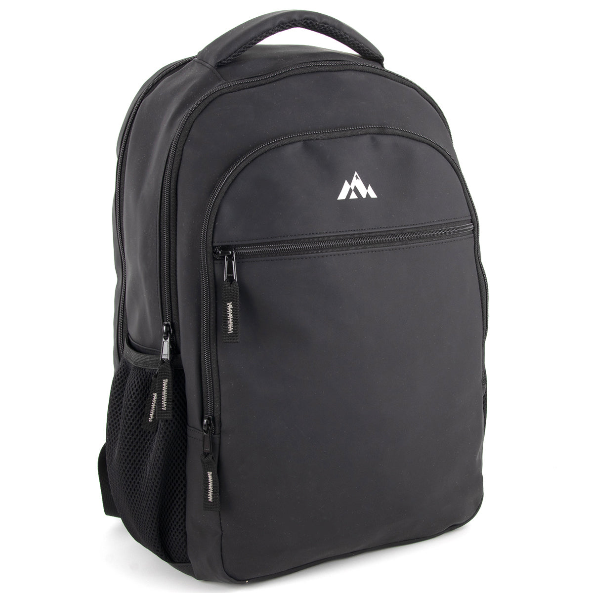 18-inch Bulk Rubberized Soft Touch Backpack w Laptop Sleeve - Black