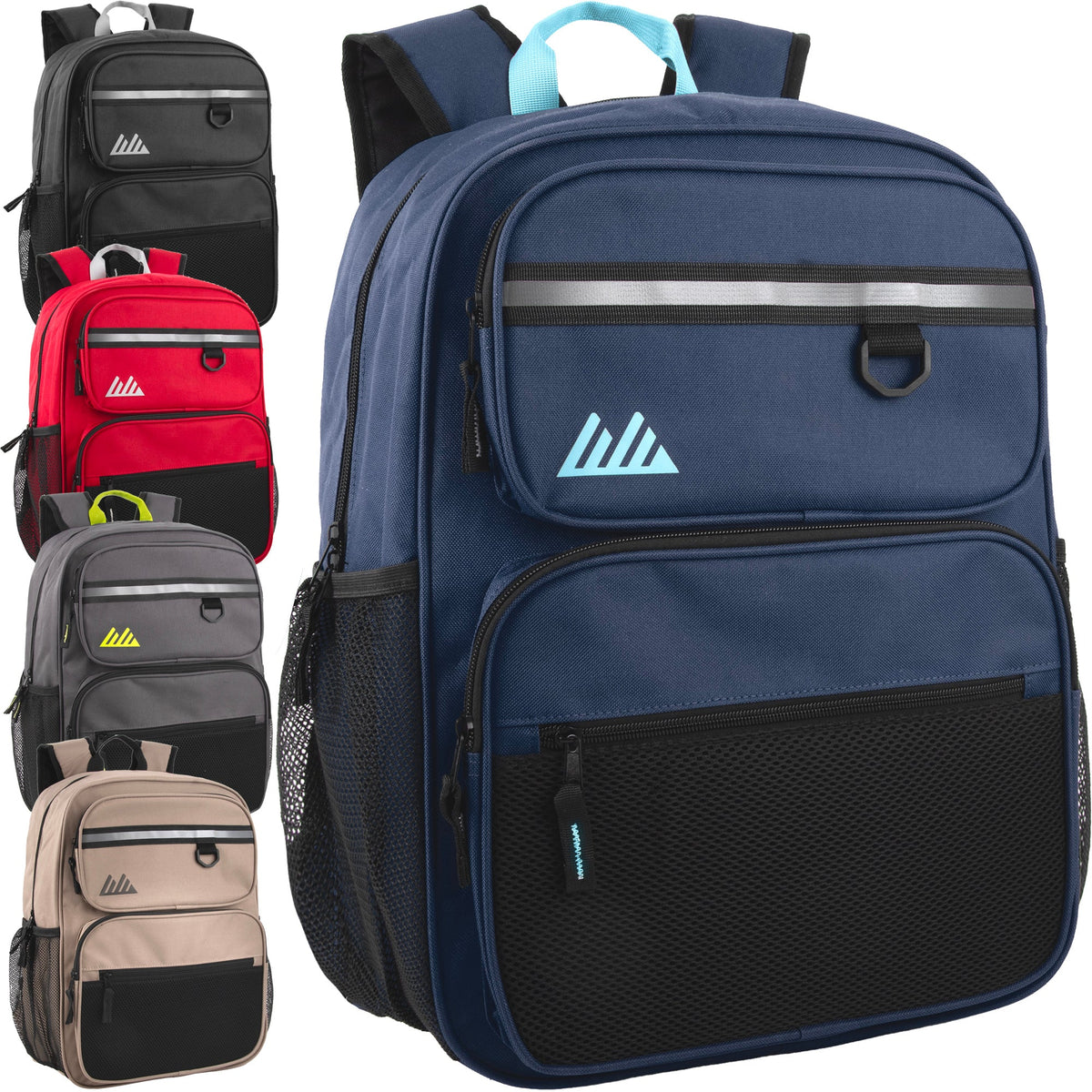 17-Inch Bulk Rugged Multi-Pocket Backpack - Boys