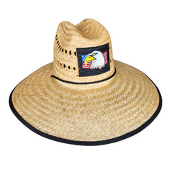 6 Piece Us Flag Eagle Straw Hat